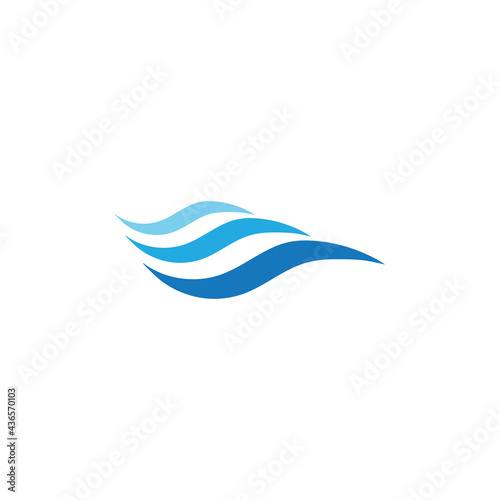 Water Wave Logo Template. vector icon illustration