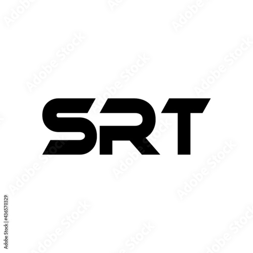 SRT letter logo design with white background in illustrator, vector logo modern alphabet font overlap style. calligraphy designs for logo, Poster, Invitation, etc.
 photo