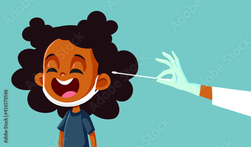 Little African Girl Being Tested for Covid-19