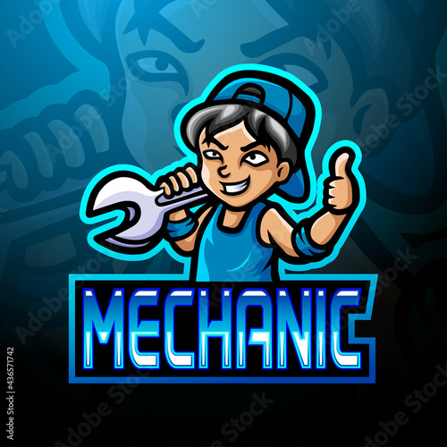 Mechanic esport logo mascot design