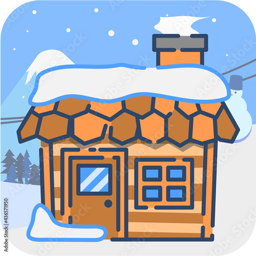 Cabin in snow. Winter is coming