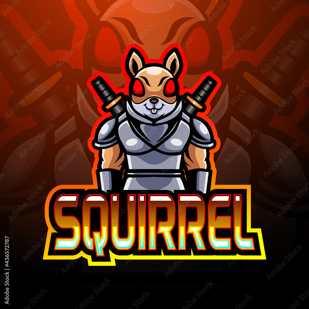 Squirrel esport logo mascot design