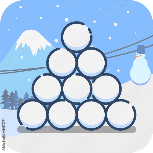 Snowball stack for throw war. Winter is coming