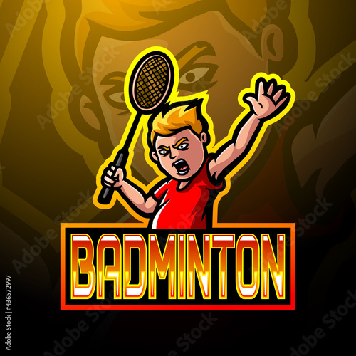 Badminton esport logo mascot design