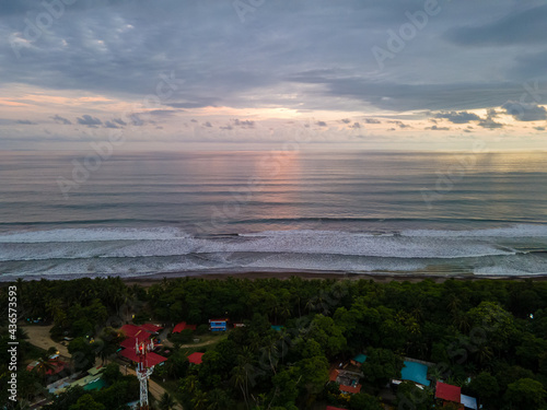 Beautiful aerial view of the Dominical Beach and Town in Costa Rica photo