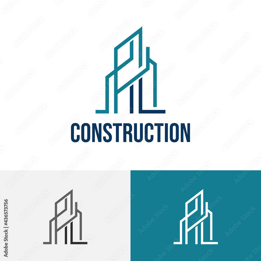 Building Construction City Real Estate Realty Line Logo