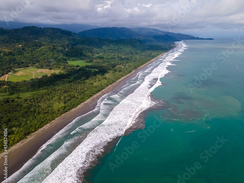 Beautiful aerial view of the Dominical Beach in Costa Rica photo