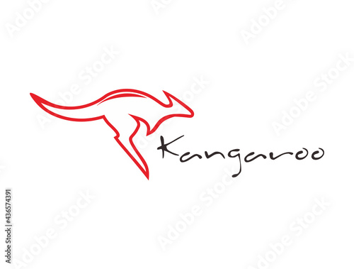 Logo design with running kangaroo image
