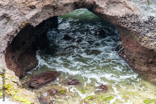 The sea at the volcanic park Weizhou Island in Beihai, Guangxi, China photo