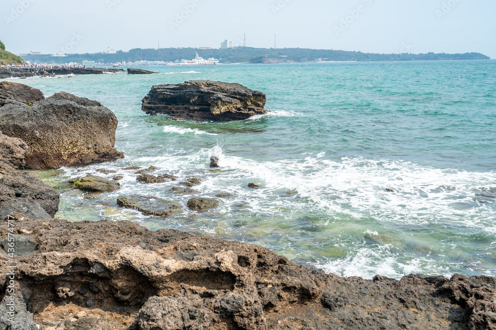 The sea at the volcanic park Weizhou Island in Beihai, Guangxi, China The sea at the volcanic park Weizhou Island in Beihai, Guangxi, China