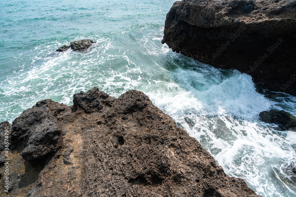 The sea at the volcanic park Weizhou Island in Beihai, Guangxi, China The sea at the volcanic park Weizhou Island in Beihai, Guangxi, China