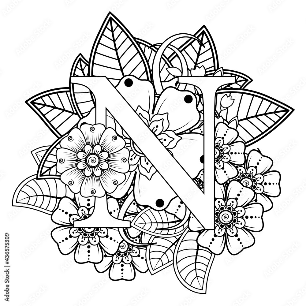 Mehndi flower for henna, mehndi, tattoo, decoration. decorative ornament in ethnic oriental style. doodle ornament. outline hand draw illustration. coloring book page. Mehndi flower for henna, mehndi, tattoo, decoration. decorative ornament in ethnic oriental style. doodle ornament. outline hand draw illustration. coloring book page.