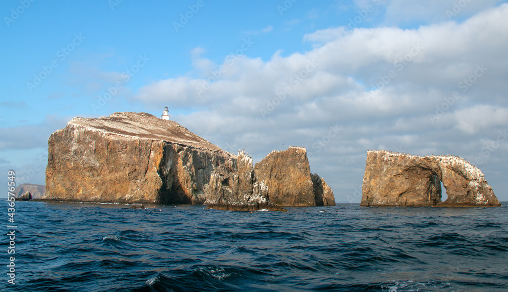 Anacapa rock formation on Anacapa Island in the Channel Islands Naitonal Park offshore from the Ventura Oxnard area of southern California USA