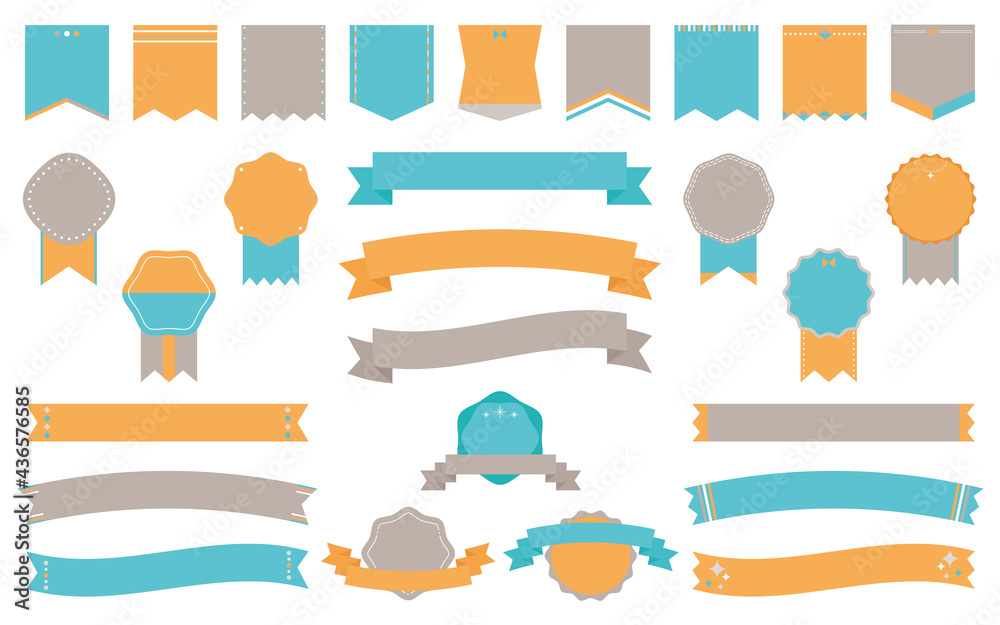 見出し タイトル アイキャッチに使えるカラフルなリボンフレームセット C Stock Vector Adobe Stock 見出し タイトル アイキャッチに使えるカラフルなリボンフレームセット C Stock Vector Adobe Stock