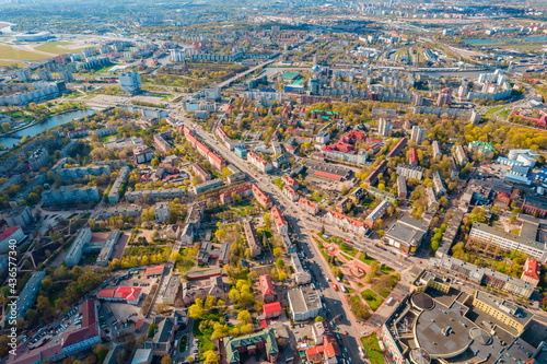 Aerial view city Kaliningrad Russia summer sunny day