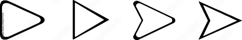 triangle arrow icon on white background triangle arrow icon on white background