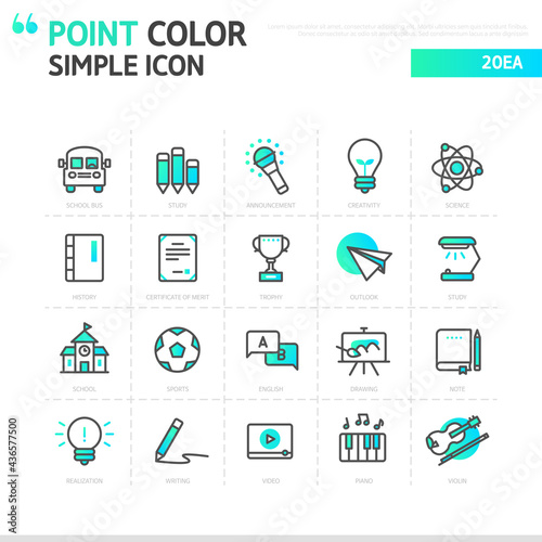 Gradient point color simple Education icon
