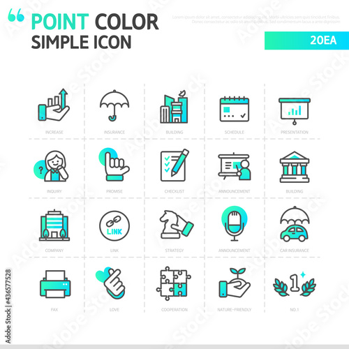 Gradient point color simple Business icon
