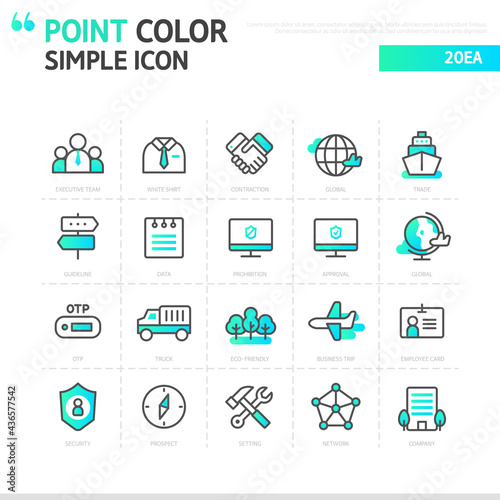 Gradient point color simple Business icon

