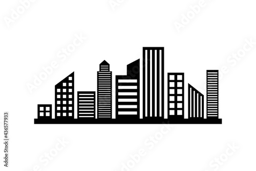 Cityscape silhoutte vector image  isolated on white background.