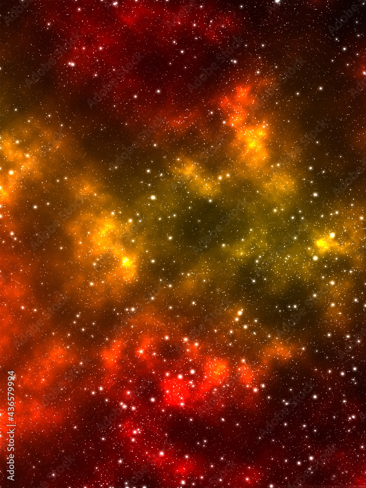 Naklejka premium Red and gold galaxy