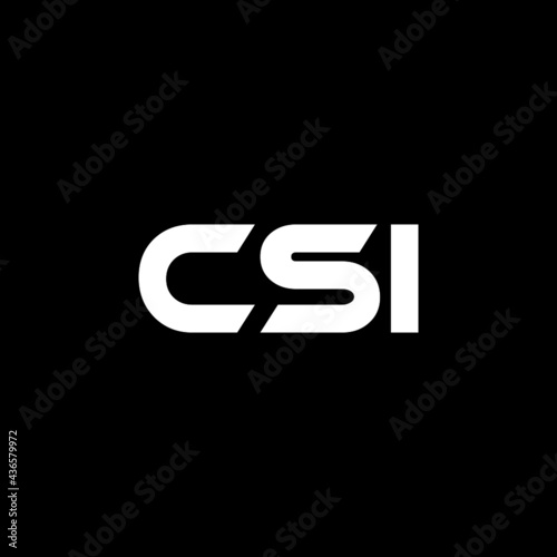 CSI letter logo design with black background in illustrator, vector logo modern alphabet font overlap style. calligraphy designs for logo, Poster, Invitation, etc.
 photo