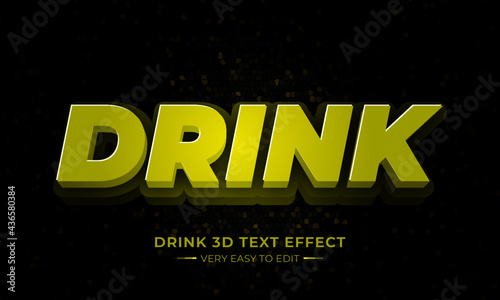 Drink 3d text effect, drink text effect