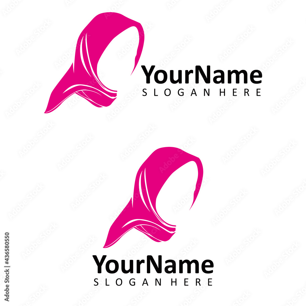 Women wearing hijab icon. Avatar icon in flat style. Muslim woman ...