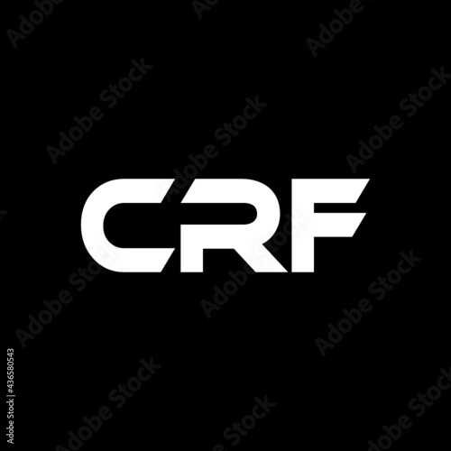 CRF letter logo design with black background in illustrator, vector logo modern alphabet font overlap style. calligraphy designs for logo, Poster, Invitation, etc. 
