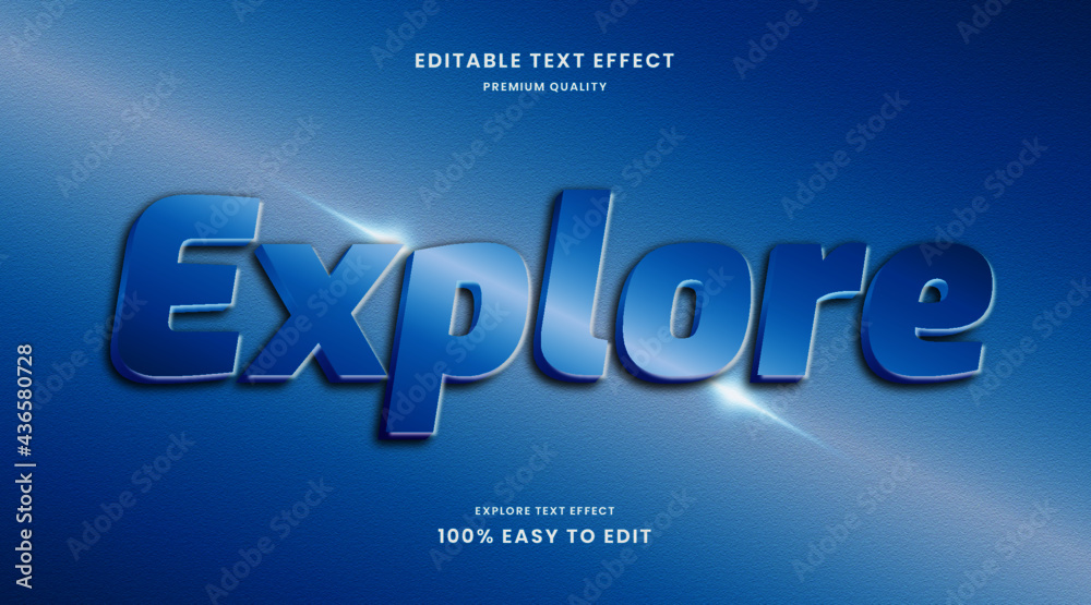 Explore 3d text effect, editable text effect