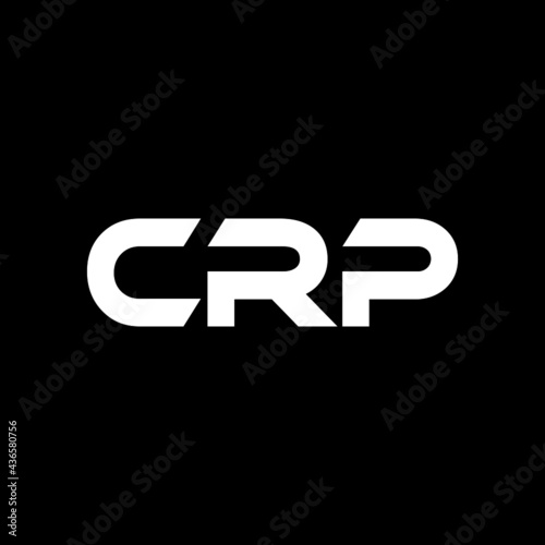 CRP letter logo design with black background in illustrator, vector logo modern alphabet font overlap style. calligraphy designs for logo, Poster, Invitation, etc. 