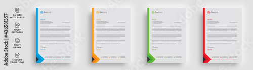 letterhead flyer business corporate minimal creative single page abstract template design with creative logo