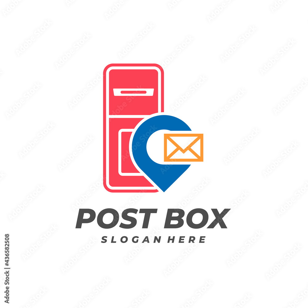 Point Post Box logo vector template, Creative Post Box logo design concepts Point Post Box logo vector template, Creative Post Box logo design concepts