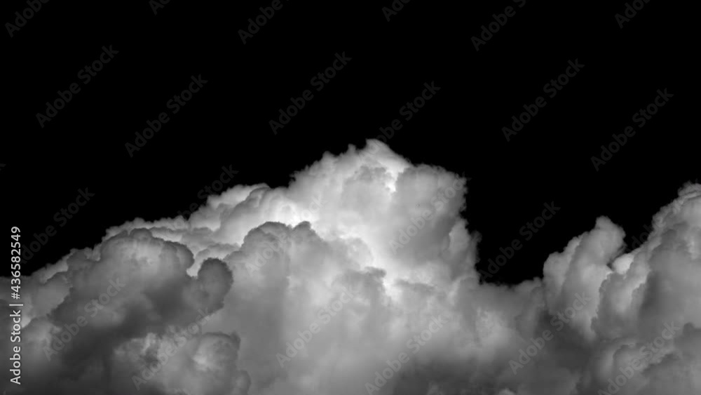 Abstract White Smoke Like Clouds On A Black Sky Background. - Timelapse