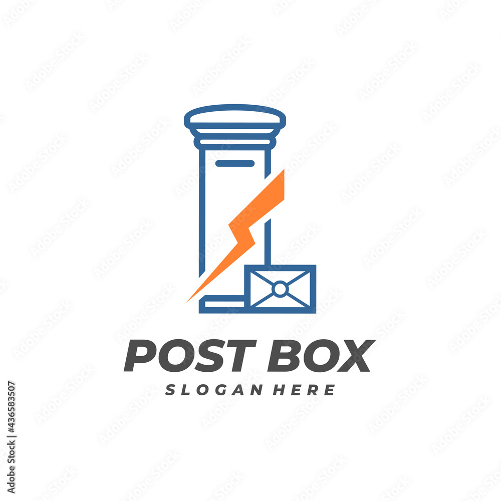 Fast Post Box logo vector template, Creative Post Box logo design concepts Fast Post Box logo vector template, Creative Post Box logo design concepts