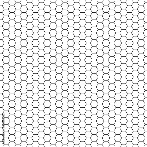 Honey hexagon bee hive black and white honeycomb pattern seamless background vector.