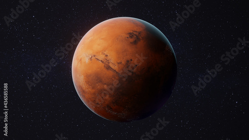 Fototapeta Naklejka Na Ścianę i Meble -  Mars red planet with starry background