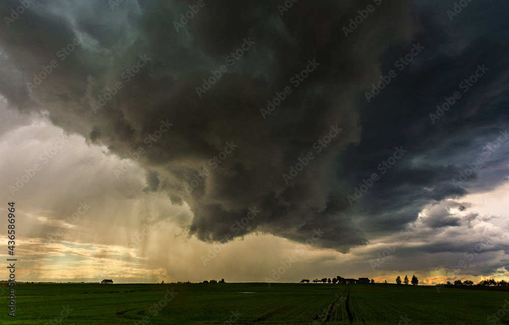 Severe thunderstorm clouds, landscape with storm clouds Severe thunderstorm clouds, landscape with storm clouds