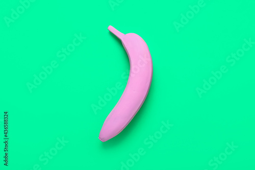 Painted banana on color bac...