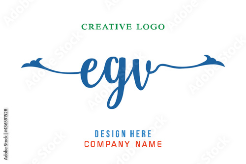 EGV lettering logo is simple, easy to understand and authoritative photo