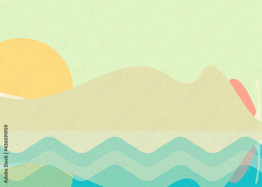 Geometric landscape generative art poster illustration