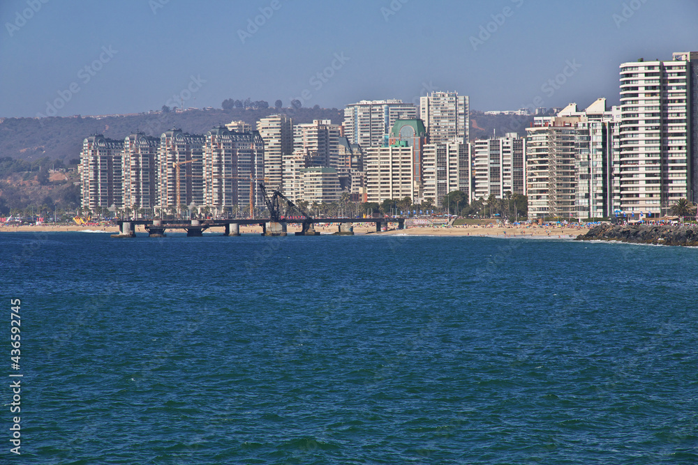 The beach of Vina del Mar, Chile The beach of Vina del Mar, Chile