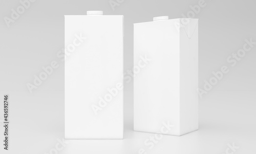 Milk Pack Packaging Packet Design 3D Rendered © Microstocke