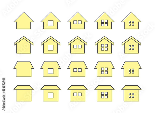 家・住宅のアイコンセット
Illustration of a house. 