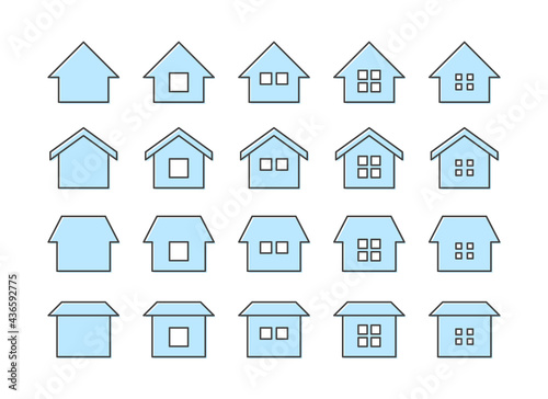 家・住宅のアイコンセット
Illustration of a house. 