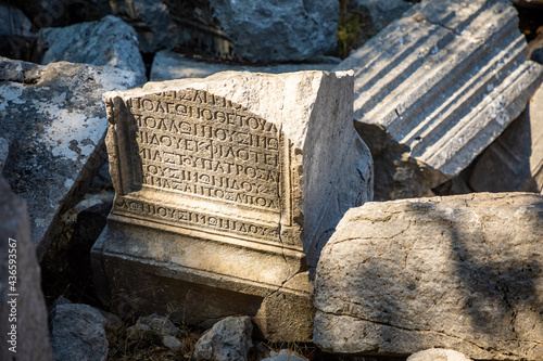 Ruins of the ancient city of Termessos without tourists near Antalya  Turkey