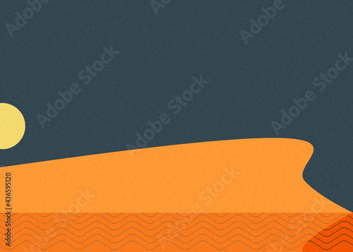 Geometric landscape generative art poster illustration