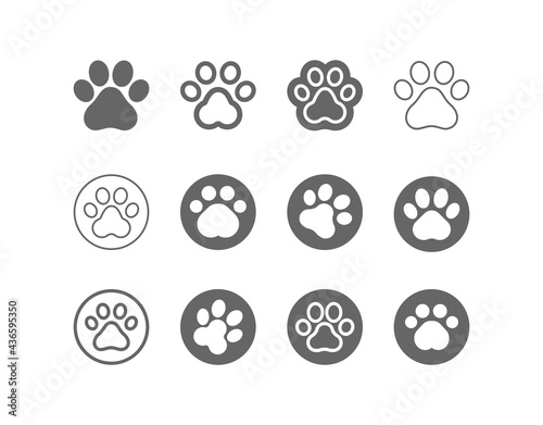 Dog, cat paw vector icon