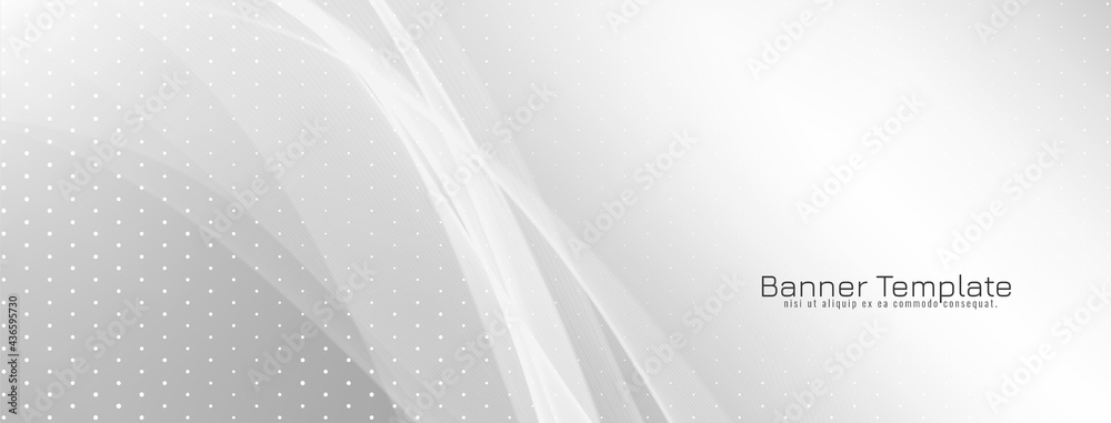 Modern stylish grey wave style banner design Modern stylish grey wave style banner design