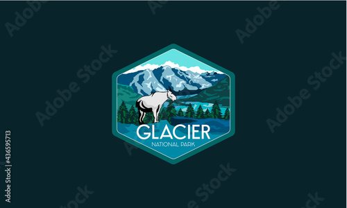 Obraz na plátně Glacier National Park vector illustration